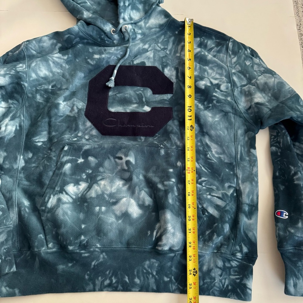 Champion Reverse Weave Tie Dye Hoodie Big “C” Logo Pullover Large - Picture 4 of 7